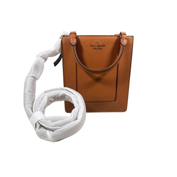 NWT  Kate Spade New York Lena Mini Tote Warmer Ginger Pebbled Leather Crossbody - Picture 7 of 9